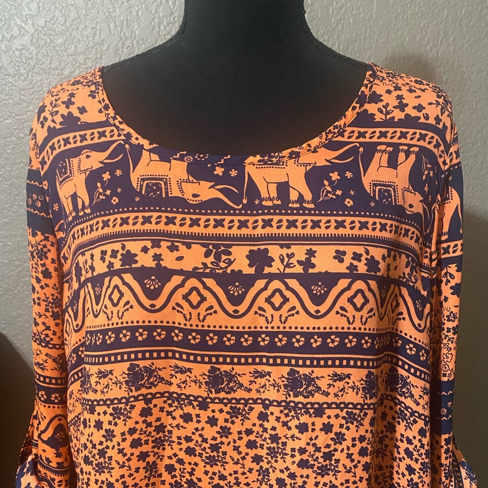Rue 21 Tribal 3/4 Length Sleeve Top